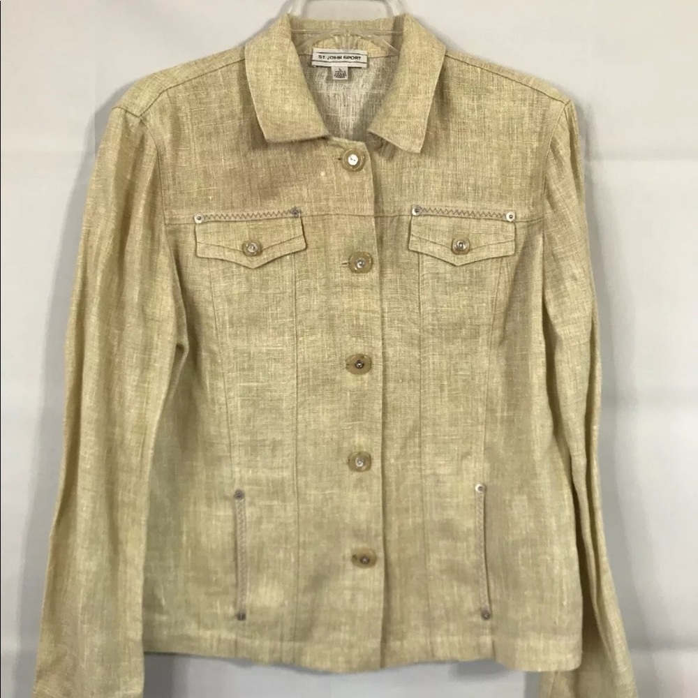 St. John Sport Marie Gray linen jacket Large